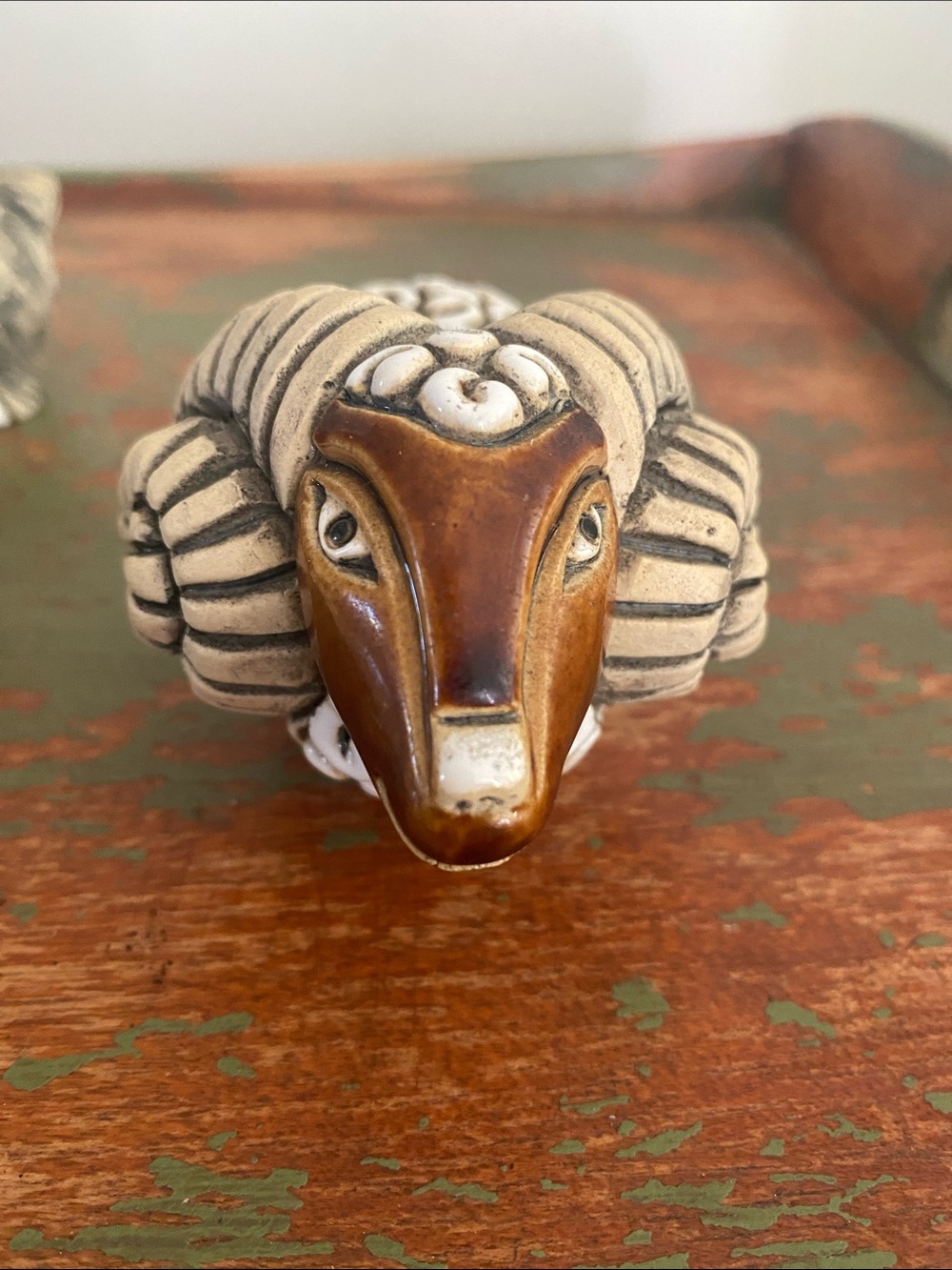 Ram Sheep Figurines Handcrafted Folk Art - Picture 8 of 10